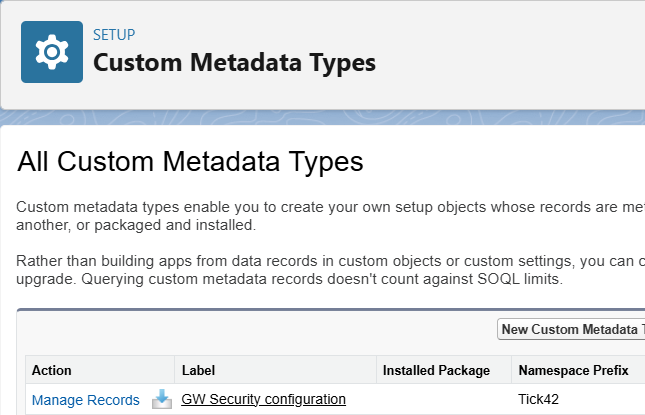 Custom Metadata Types