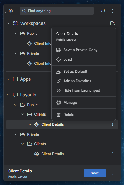 Owners & Editors Options Public Layouts