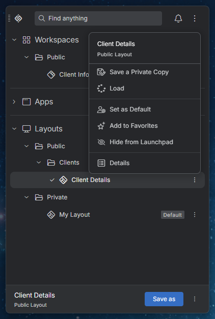 Viewers Options Public Layouts