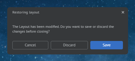Unsaved Layout Changes Dialog