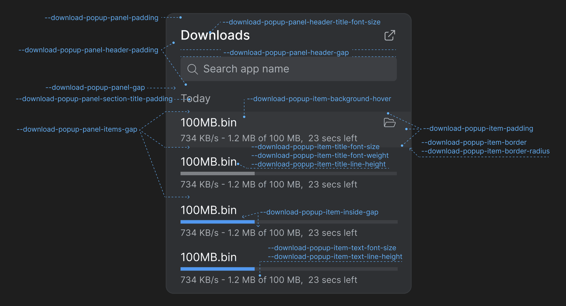 Download Manager Popup