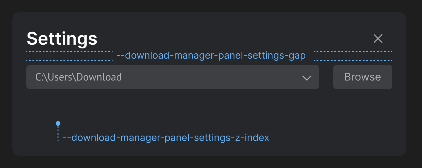Download Manager Settings Panel