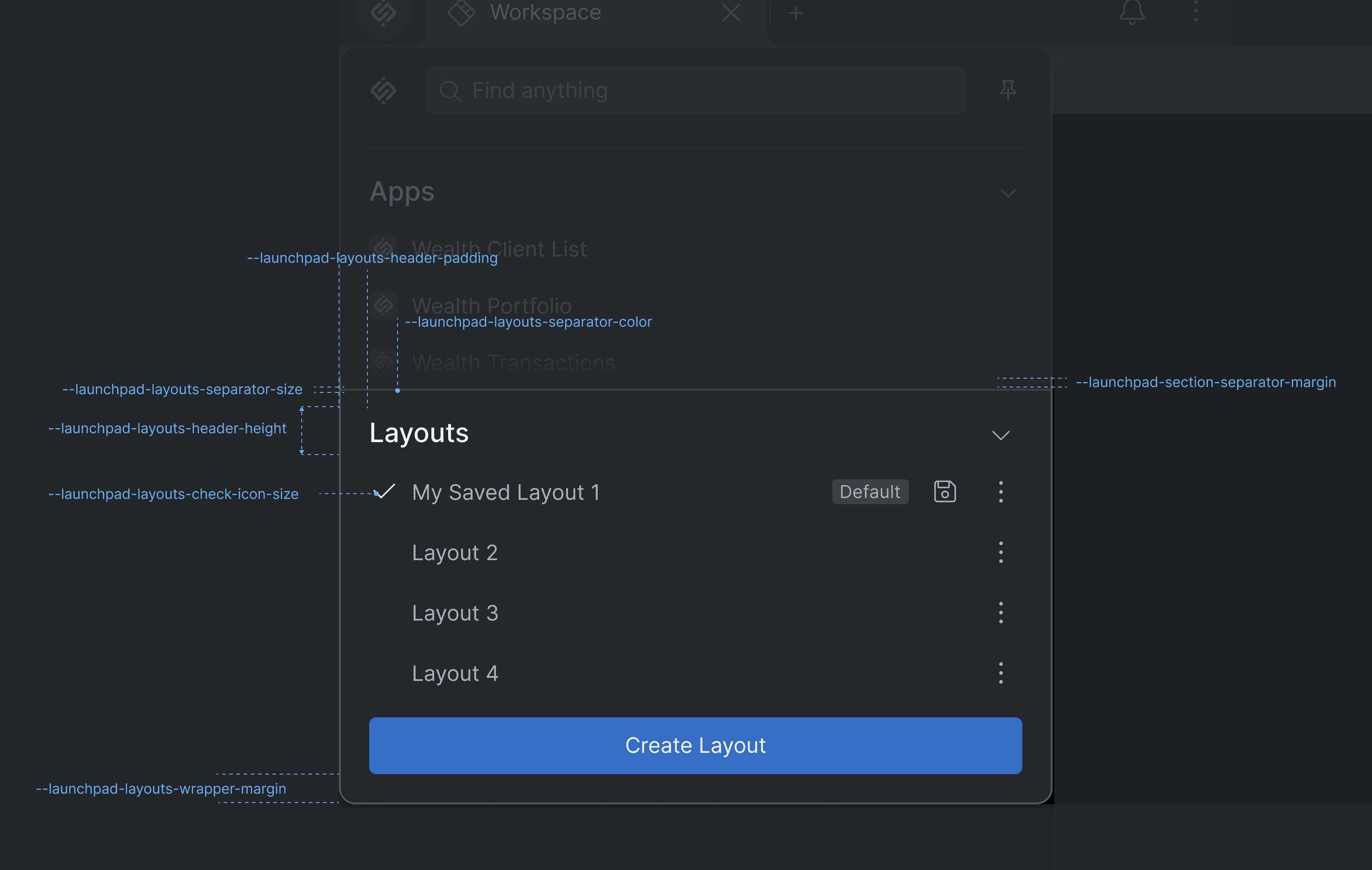 Launchpad Layouts Section
