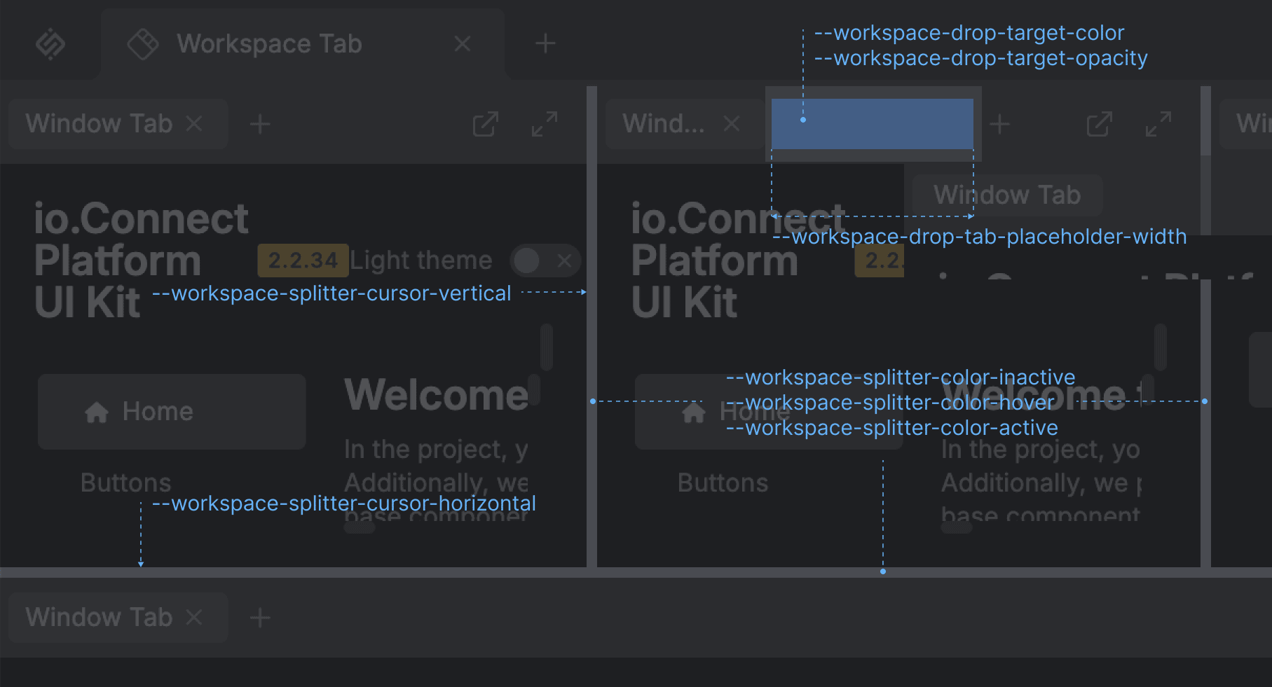 Workspace Splitters & Drop Target
