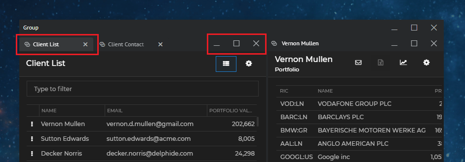 Tab and Button Zones