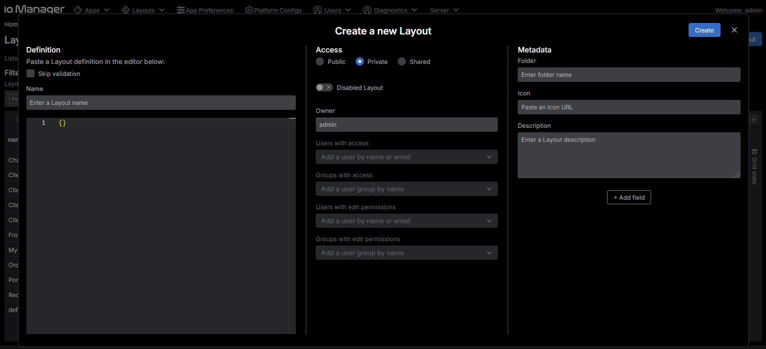 Create Layout