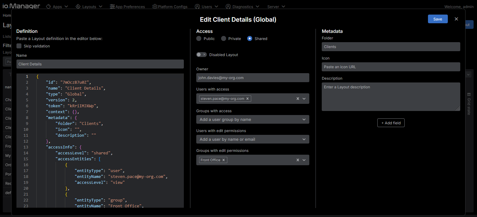Layout Editor